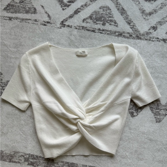 Active USA Cream Twist-Front Blouse - Picture 1 of 3
